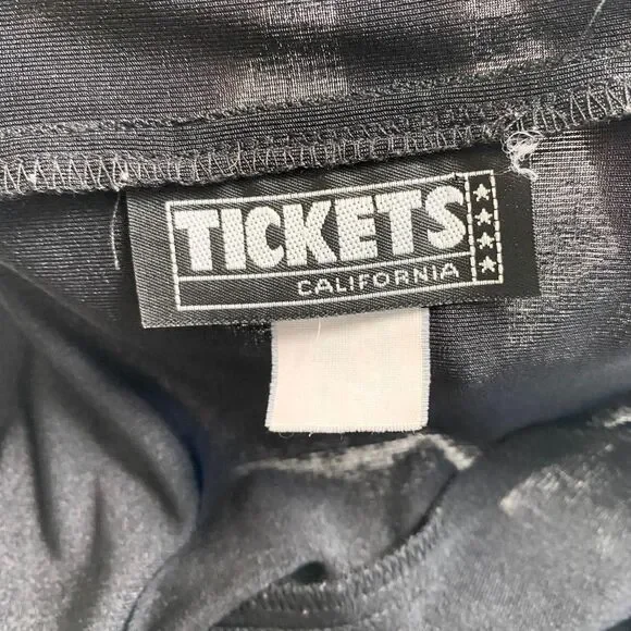 Vintage Early 2000's Soft Grunge Goth Black Gray Floral Midi T-Shirt Dress M - Picture 5 of 5